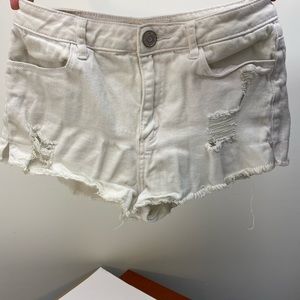White jean shorts